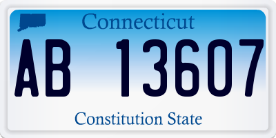 CT license plate AB13607