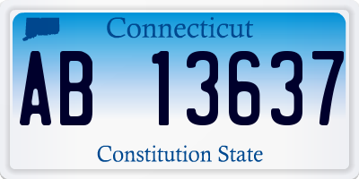 CT license plate AB13637