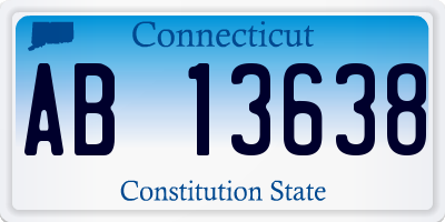 CT license plate AB13638
