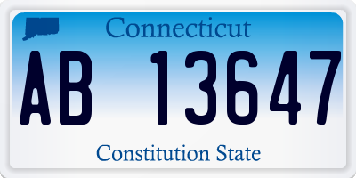 CT license plate AB13647