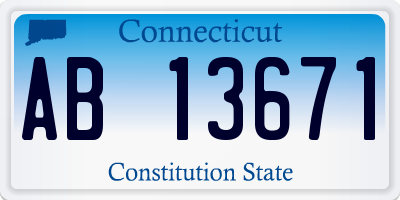 CT license plate AB13671