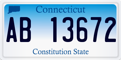 CT license plate AB13672