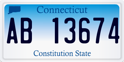 CT license plate AB13674
