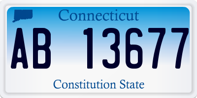 CT license plate AB13677