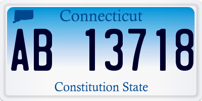 CT license plate AB13718
