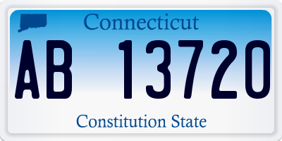 CT license plate AB13720