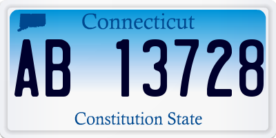 CT license plate AB13728