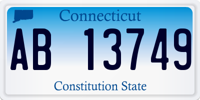 CT license plate AB13749