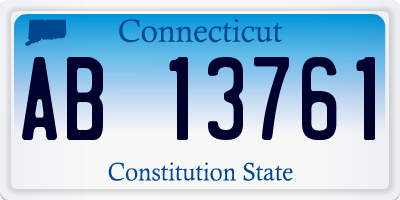CT license plate AB13761