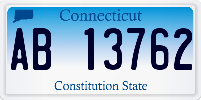 CT license plate AB13762