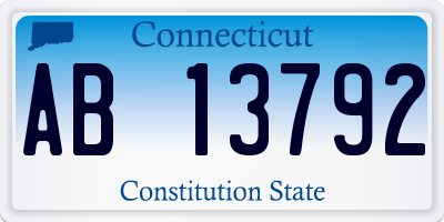 CT license plate AB13792