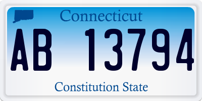 CT license plate AB13794