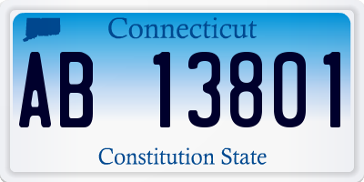 CT license plate AB13801