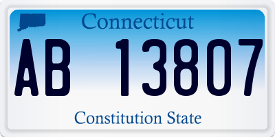 CT license plate AB13807