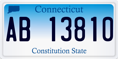 CT license plate AB13810