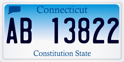 CT license plate AB13822