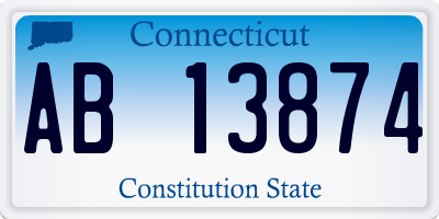 CT license plate AB13874