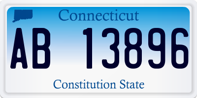 CT license plate AB13896