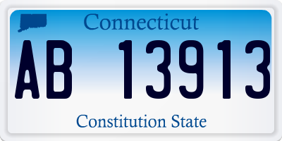 CT license plate AB13913