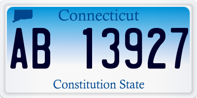 CT license plate AB13927