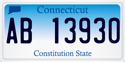 CT license plate AB13930