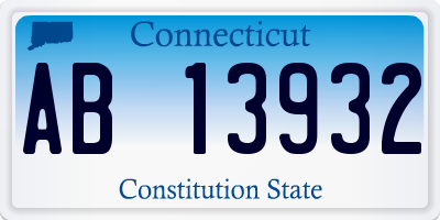 CT license plate AB13932