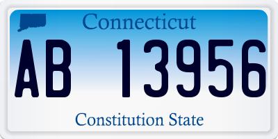 CT license plate AB13956
