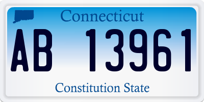 CT license plate AB13961