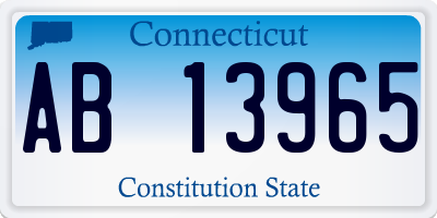 CT license plate AB13965