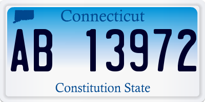 CT license plate AB13972