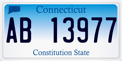 CT license plate AB13977