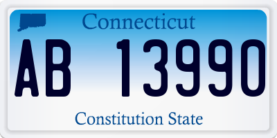 CT license plate AB13990