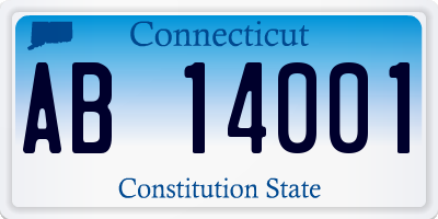 CT license plate AB14001