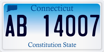 CT license plate AB14007