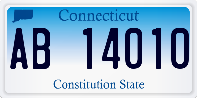 CT license plate AB14010