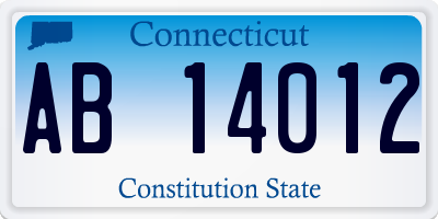 CT license plate AB14012