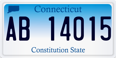 CT license plate AB14015