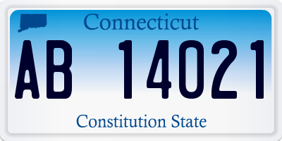 CT license plate AB14021