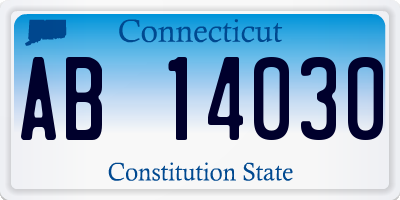 CT license plate AB14030