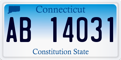 CT license plate AB14031