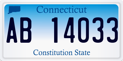 CT license plate AB14033