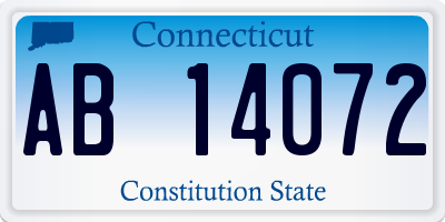 CT license plate AB14072