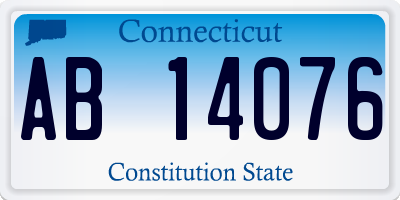 CT license plate AB14076