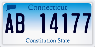 CT license plate AB14177