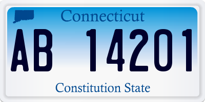 CT license plate AB14201