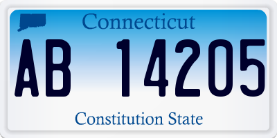 CT license plate AB14205