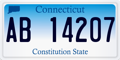 CT license plate AB14207