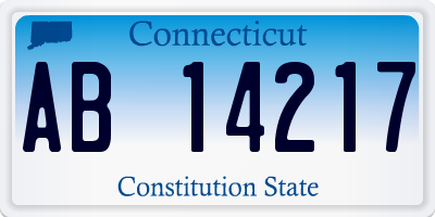 CT license plate AB14217