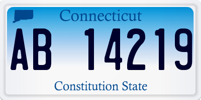 CT license plate AB14219