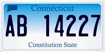 CT license plate AB14227